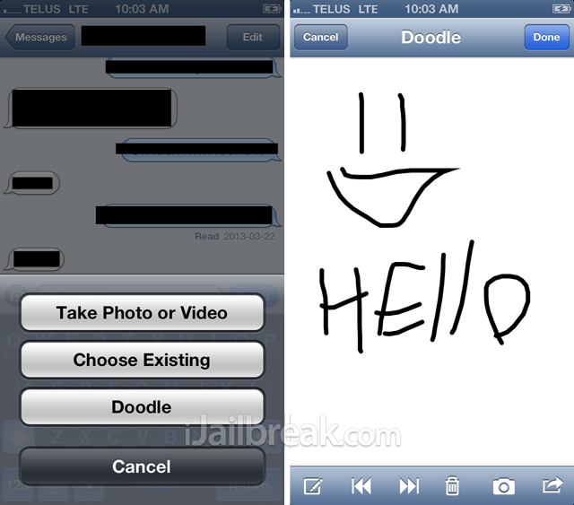 Doodle Message Cydia Tweak iJailbreak