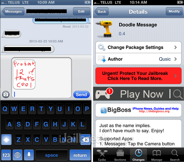 Doodle Message Cydia Tweak iJailbreak