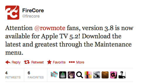 RowMote Compatible With The Jailbroken Apple TV 5.2 Firmware