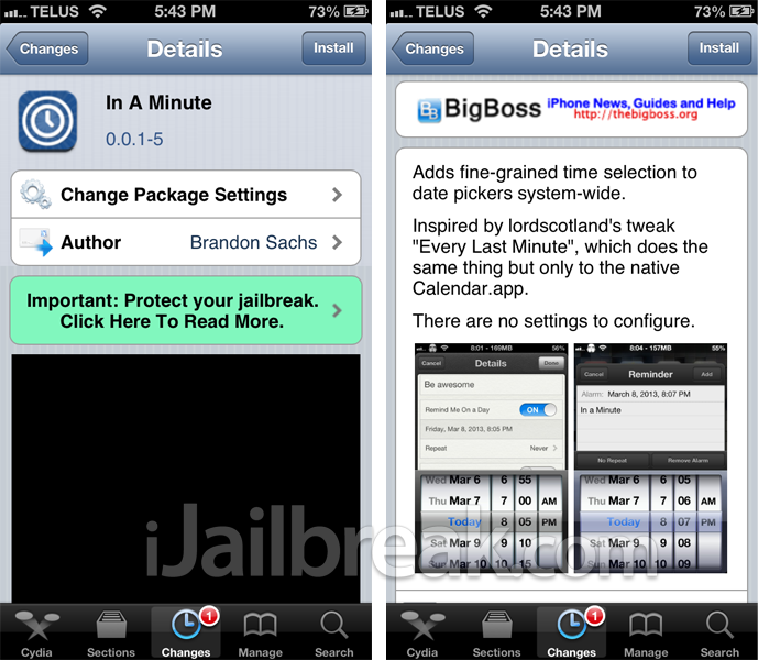 In A Minute Cydia Tweak