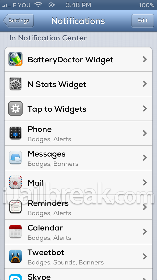 N Stats For NotificationCenter Cydia Tweak ijailbreak