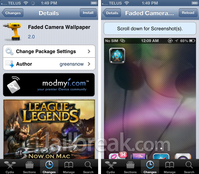 Faded Camera Wallpaper Cydia Tweak