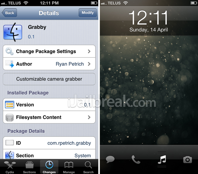 Grabby Cydia Tweak