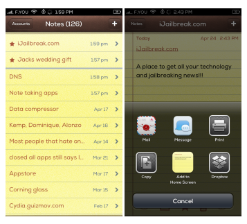 NotesTweak Cydia Tweak Notes iJailbreak