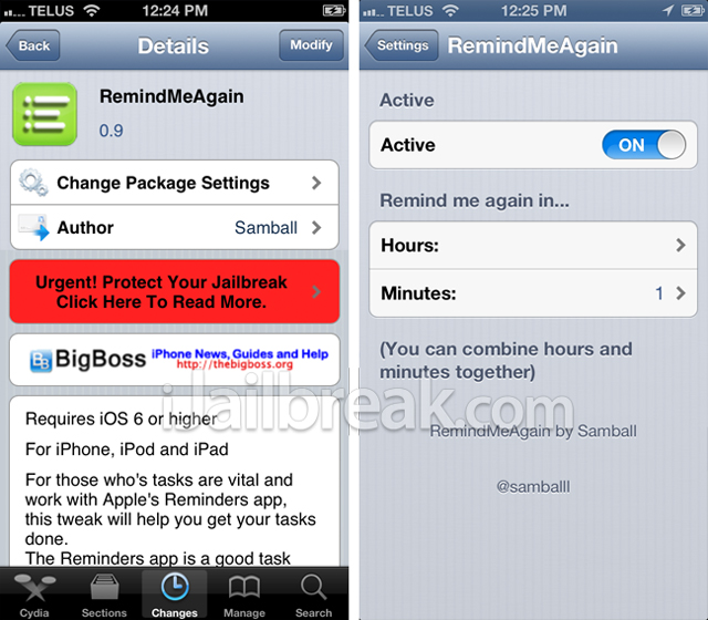 RemindMeAgain Cydia Tweak