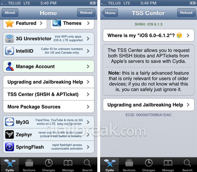 Downgrading From iOS 6.1.3 To iOS 6.1.2 Is Not Possible Using Cydia SHSH Blobs