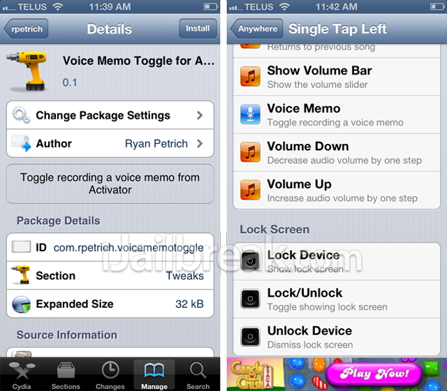 Voice Memos Toggle for Activator