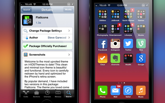 Get A Taste Of What iOS 7 Would Look Like On Your iPhone With The FlatIcons WinterBoard Theme
