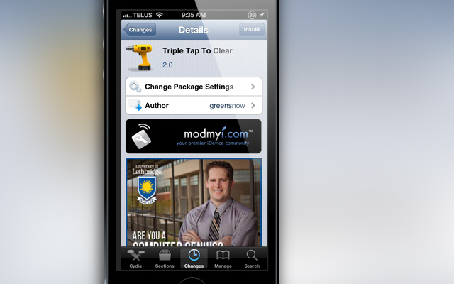 Triple-Tap-To-Clear-Cydia-Tweak