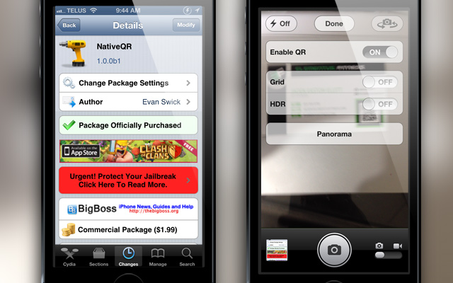 NativeQR Cydia Tweak iJailbreak