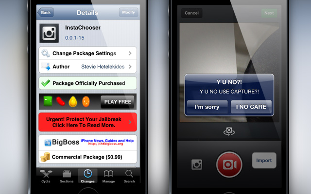 InstaChooser Cydia Tweak