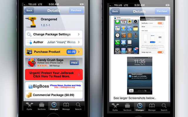 Orangered Cydia Tweak