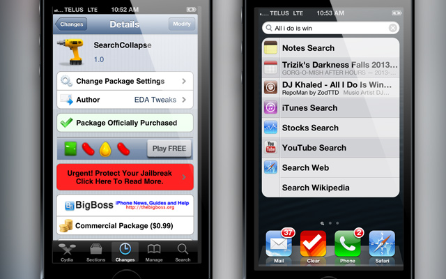 SearchCollapse Cydia Tweak iJailbreak