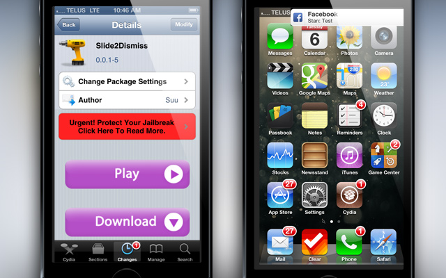 Slide2Dismiss Cydia Tweak