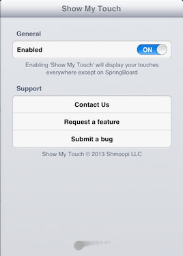Show My Touch Cydia Tweak