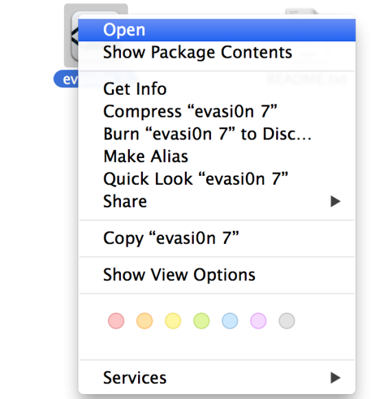 evasi0n7 App on Mac OS X