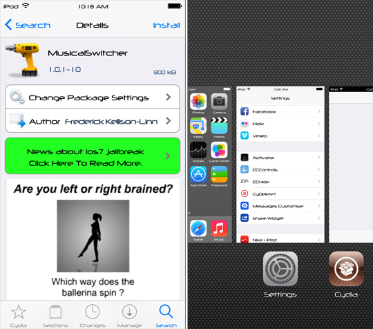 MusicalSwitcher Cydia Tweak