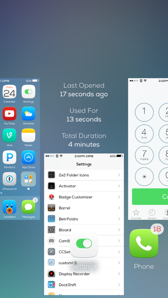 SlideForUsage Cydia Tweak