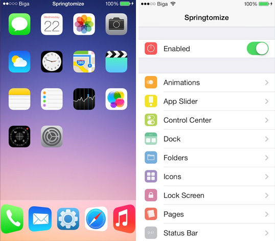 Springtomize 3 Cydia Tweak