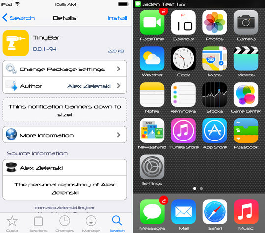 TinyBar Cydia Tweak