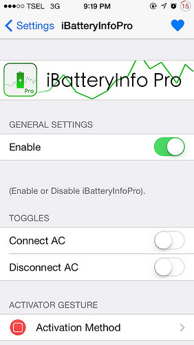 iBatteryInfoPro Cydia Tweak