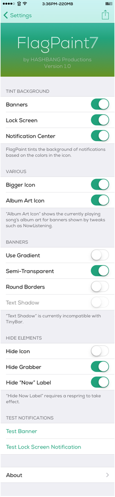 FlagPaint7 Cydia Tweak Settings