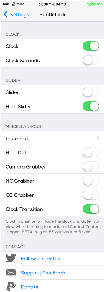 SubtleLock (iOS 7) Settings Cydia Tweak