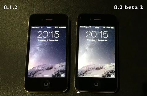 ios 8.1.2 vs ios 8.2 beta 2