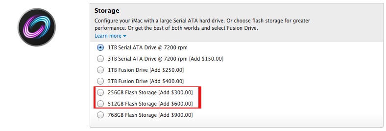 New iMac Storage Options