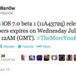 iH8Sn0w States That iOS 7 Beta 1 Will Expire July 24th