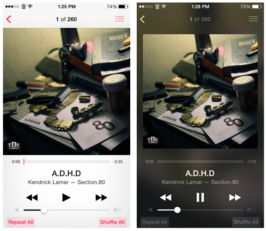 BlurredMusicApp: Blur The Background Of Stock Music App [Cydia Tweak]